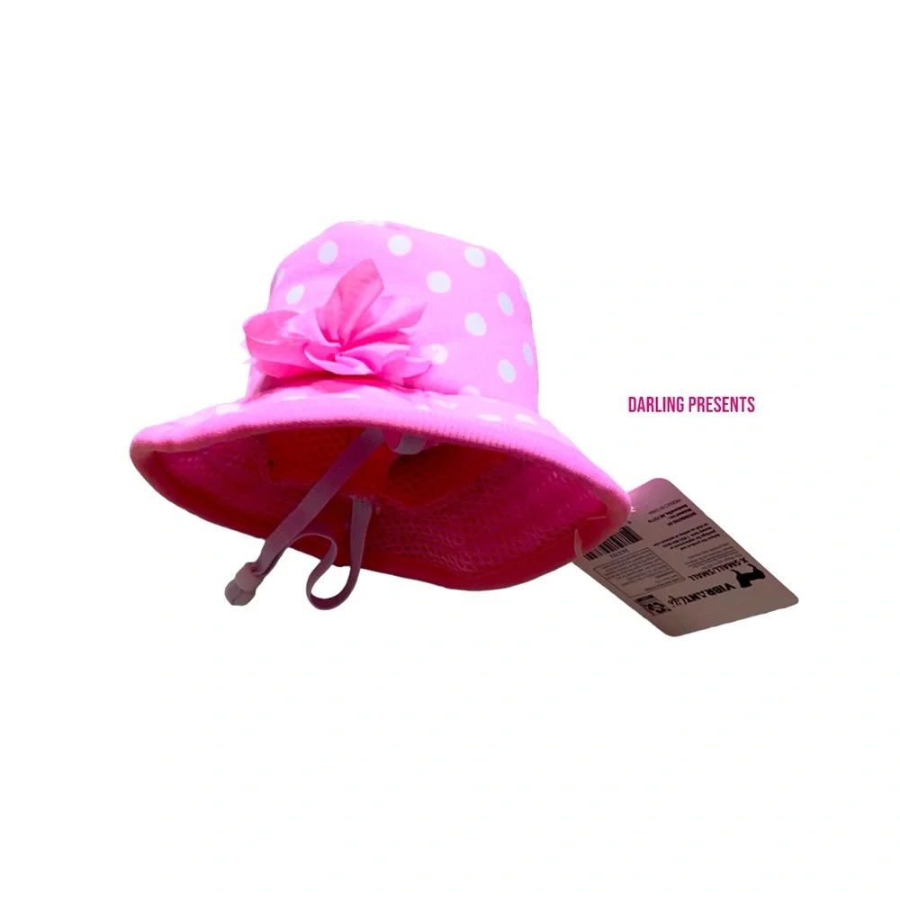 Vibrant Life Polkadot Bucket Hat Dog Color Pink Size XS/S